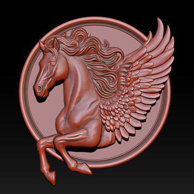 Horse head relief model for cnc router and 3D printing 3D print model_5
