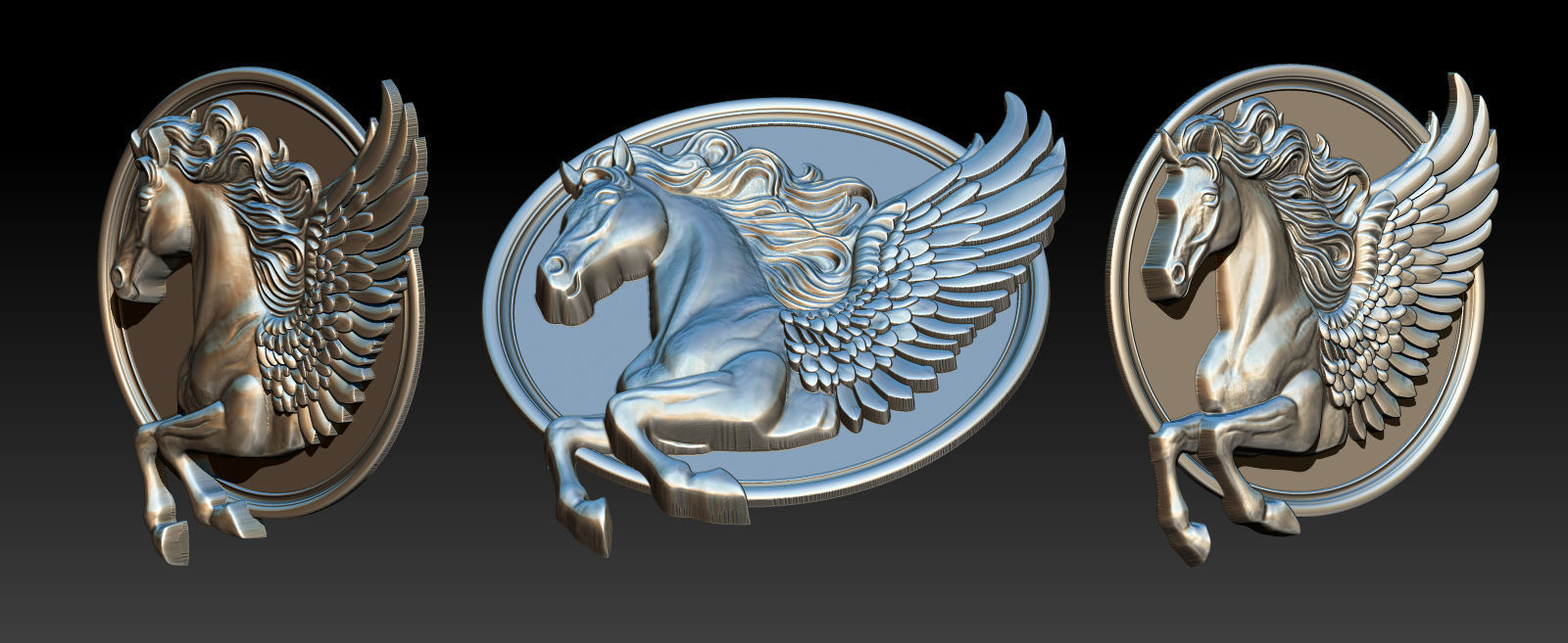 Horse head relief model for cnc router and 3D printing 3D print model_11