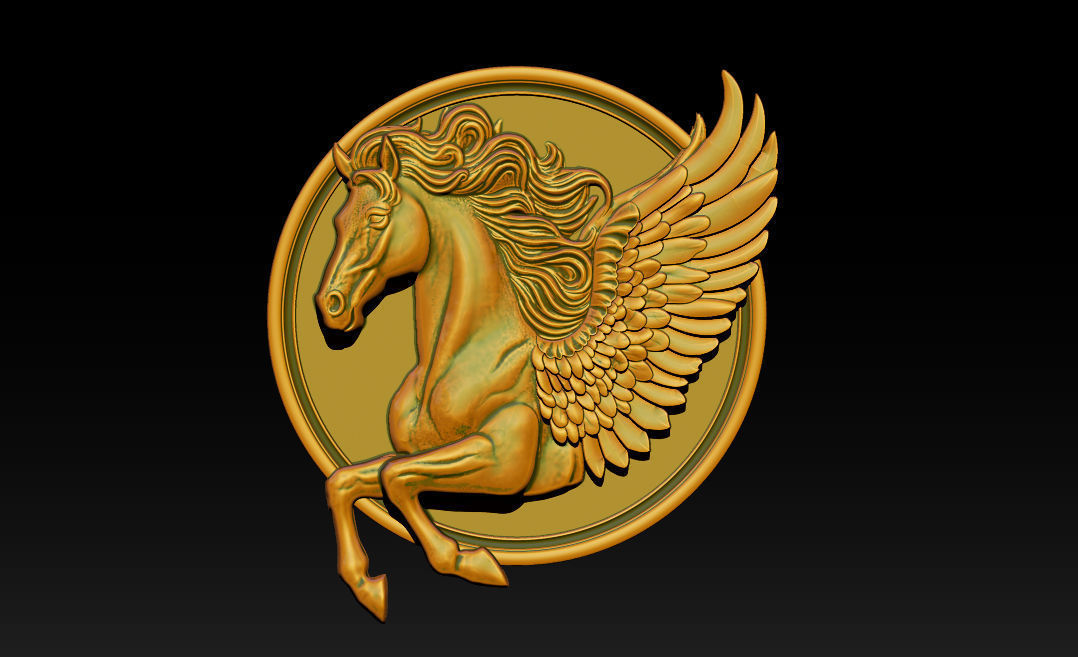 Horse head relief model for cnc router and 3D printing 3D print model_4