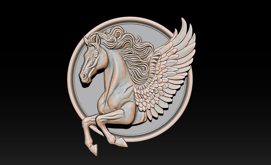 Horse head relief model for cnc router and 3D printing 3D print model_3