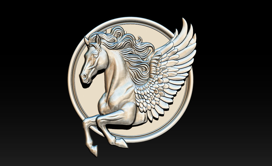 Horse head relief model for cnc router and 3D printing 3D print model_13