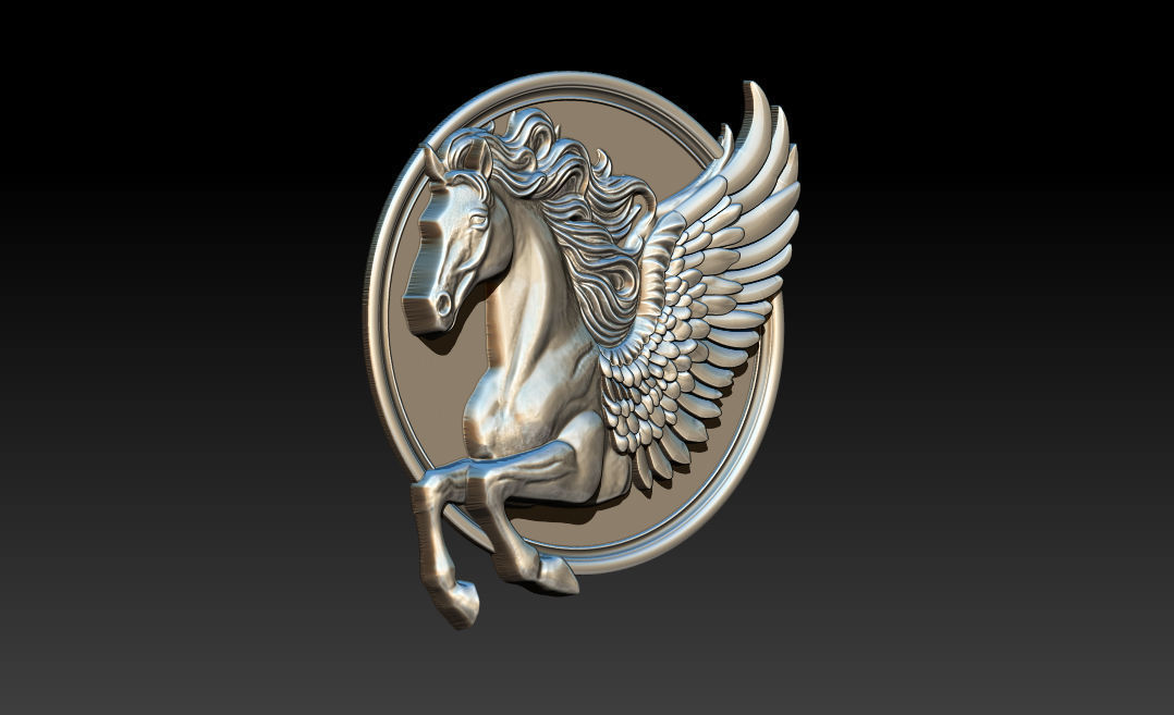 Horse head relief model for cnc router and 3D printing 3D print model_7