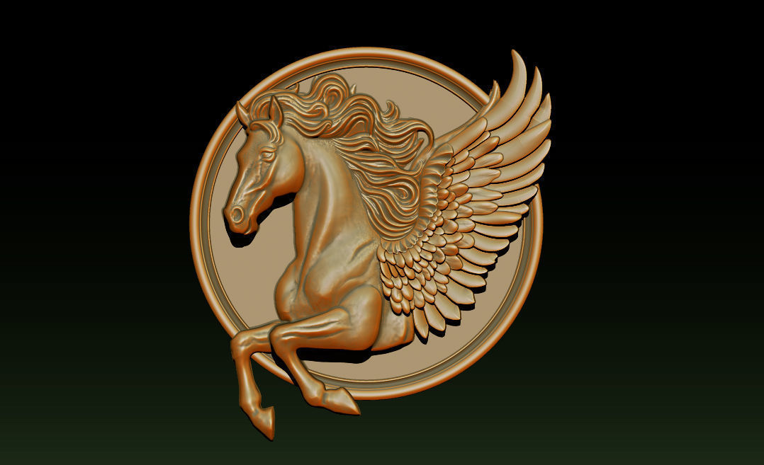 Horse head relief model for cnc router and 3D printing 3D print model_15