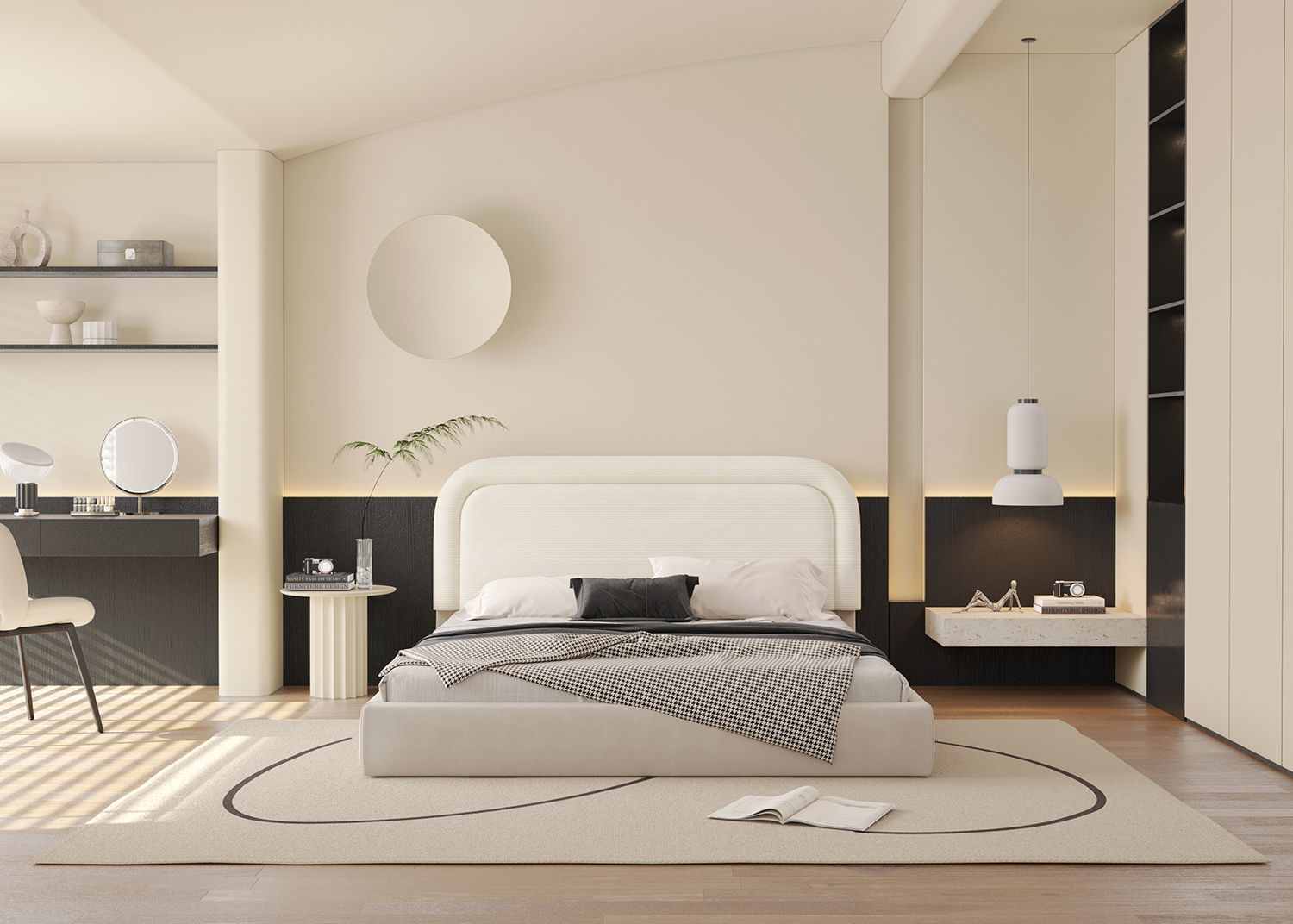 Comfortable bedroom interior scene 3D model_1
