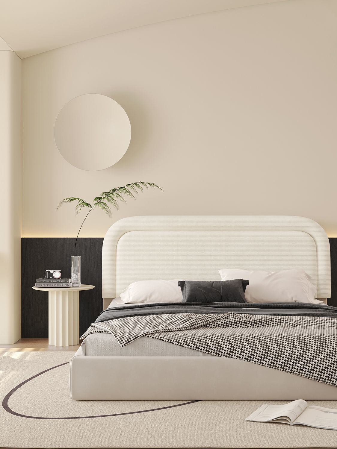 Comfortable bedroom interior scene 3D model_6