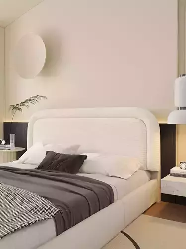 Comfortable bedroom interior scene 