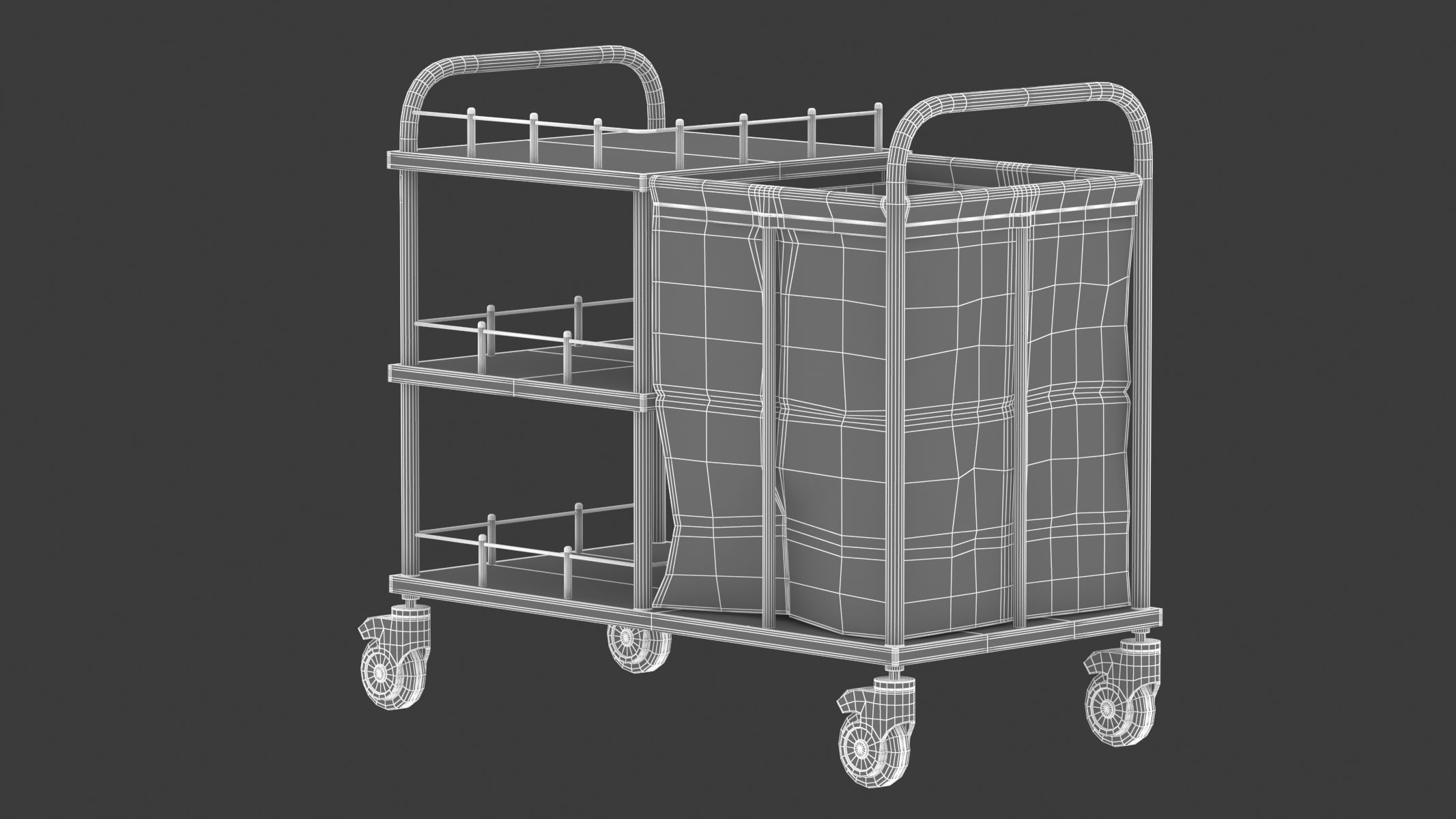 Medical Linen Trolley 3D model_12