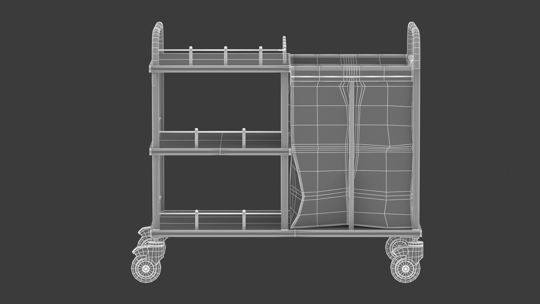 Medical Linen Trolley 3D model_14