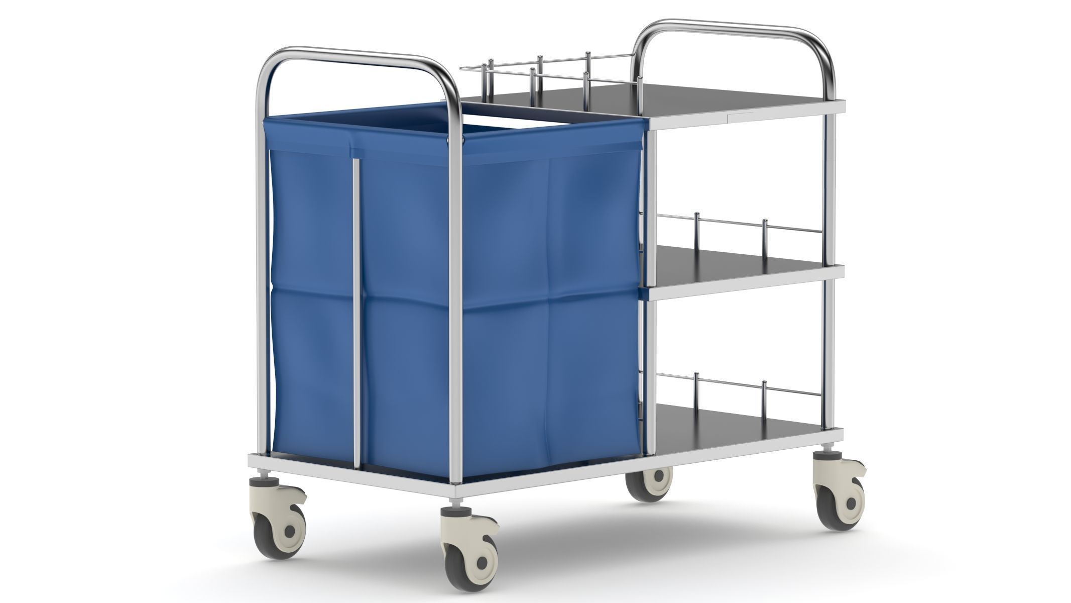 Medical Linen Trolley 3D model_2