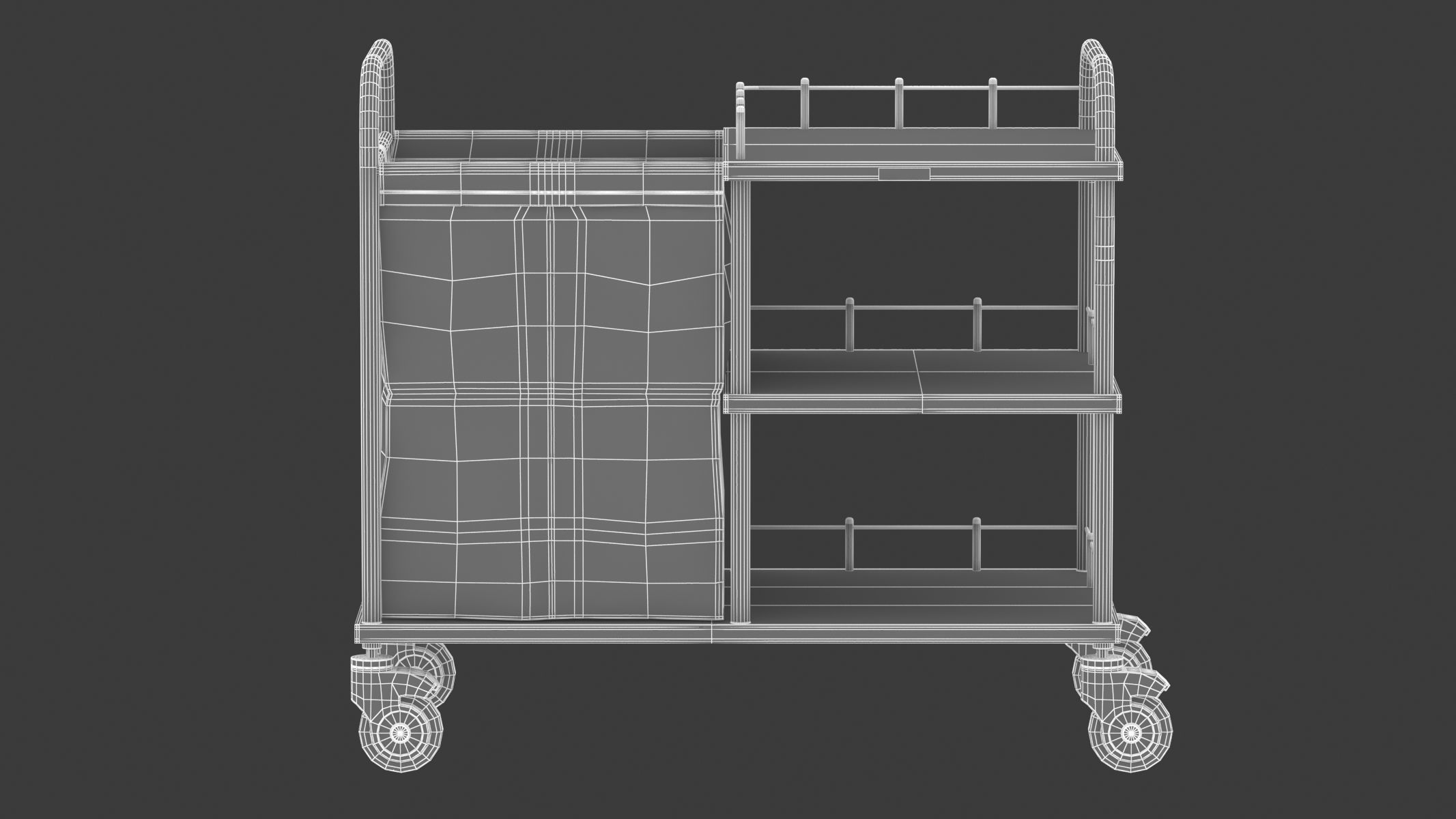Medical Linen Trolley 3D model_17