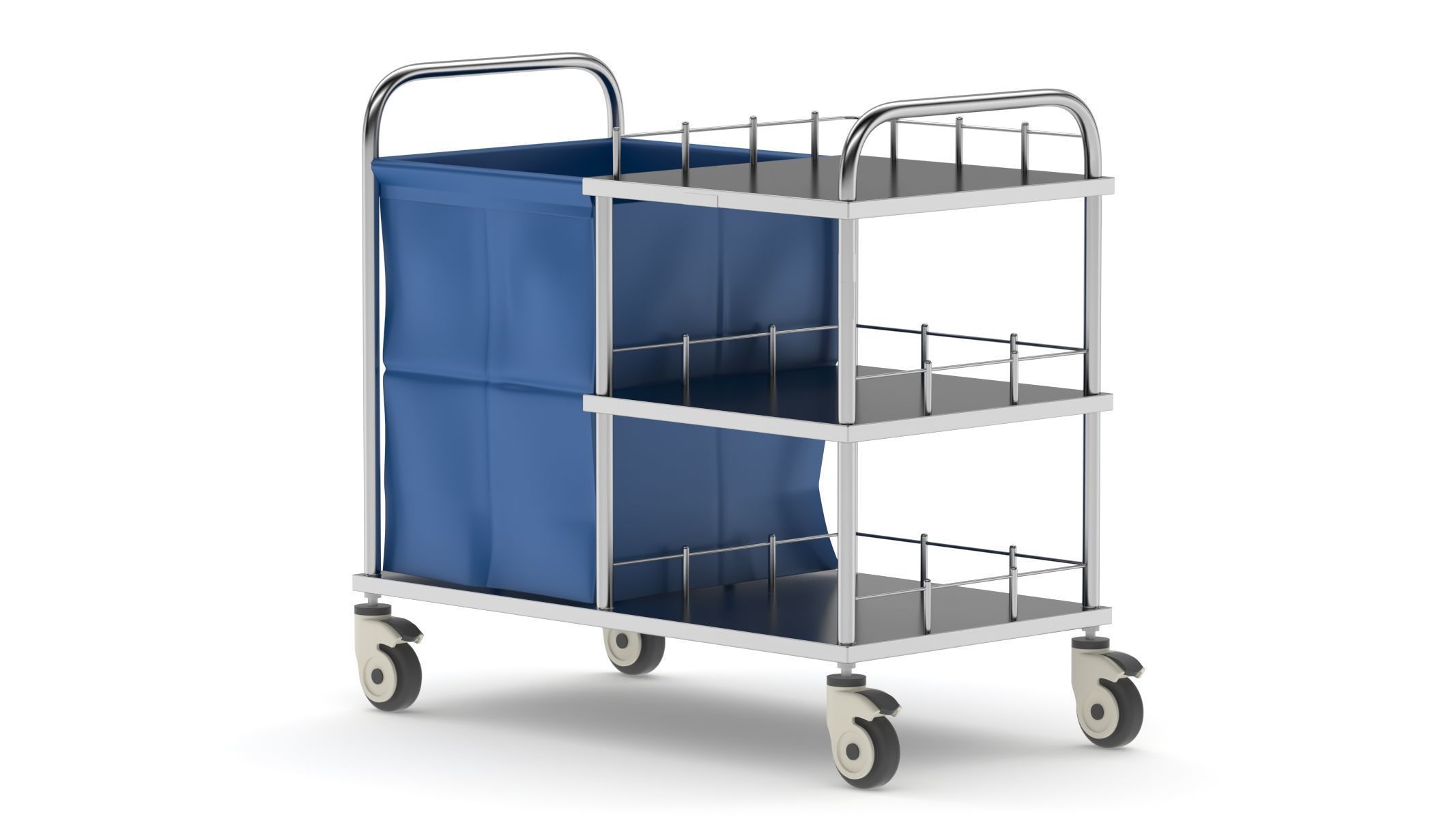 Medical Linen Trolley 3D model_8