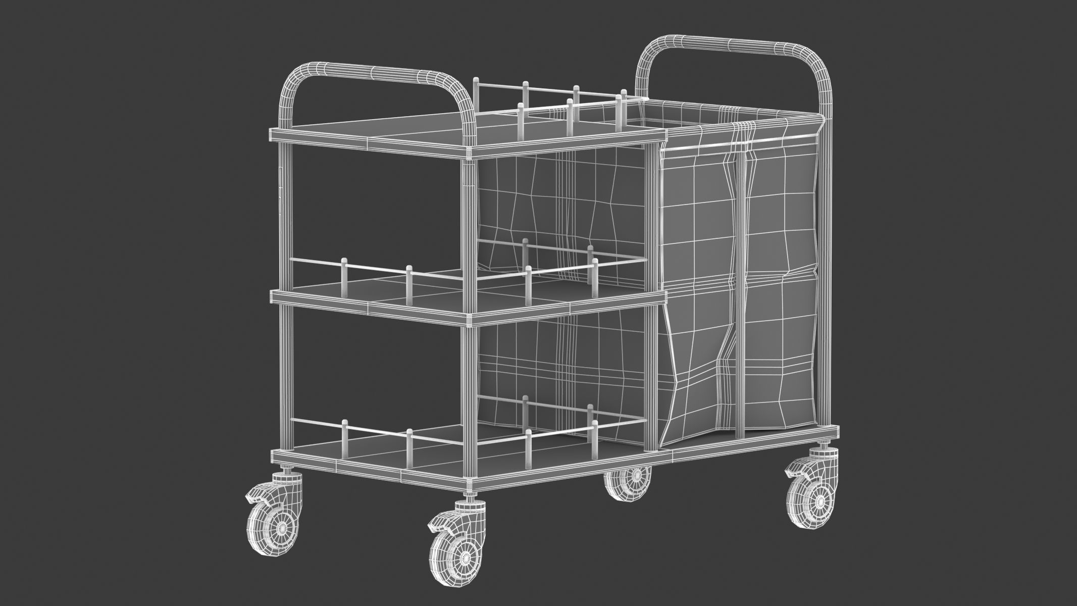 Medical Linen Trolley 3D model_15