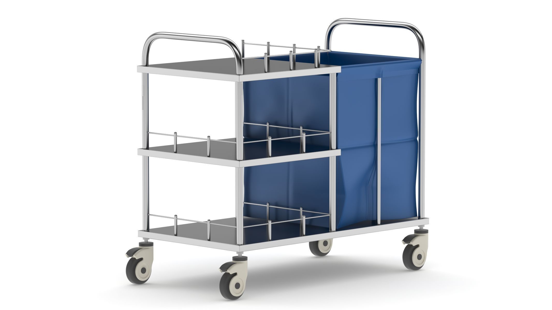 Medical Linen Trolley 3D model_4