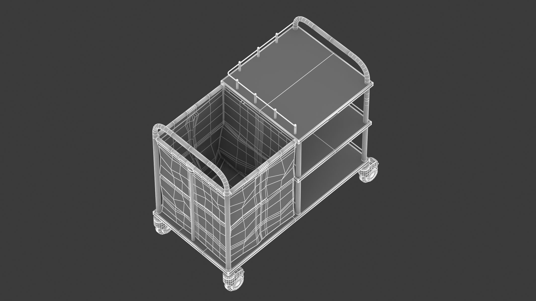 Medical Linen Trolley 3D model_19