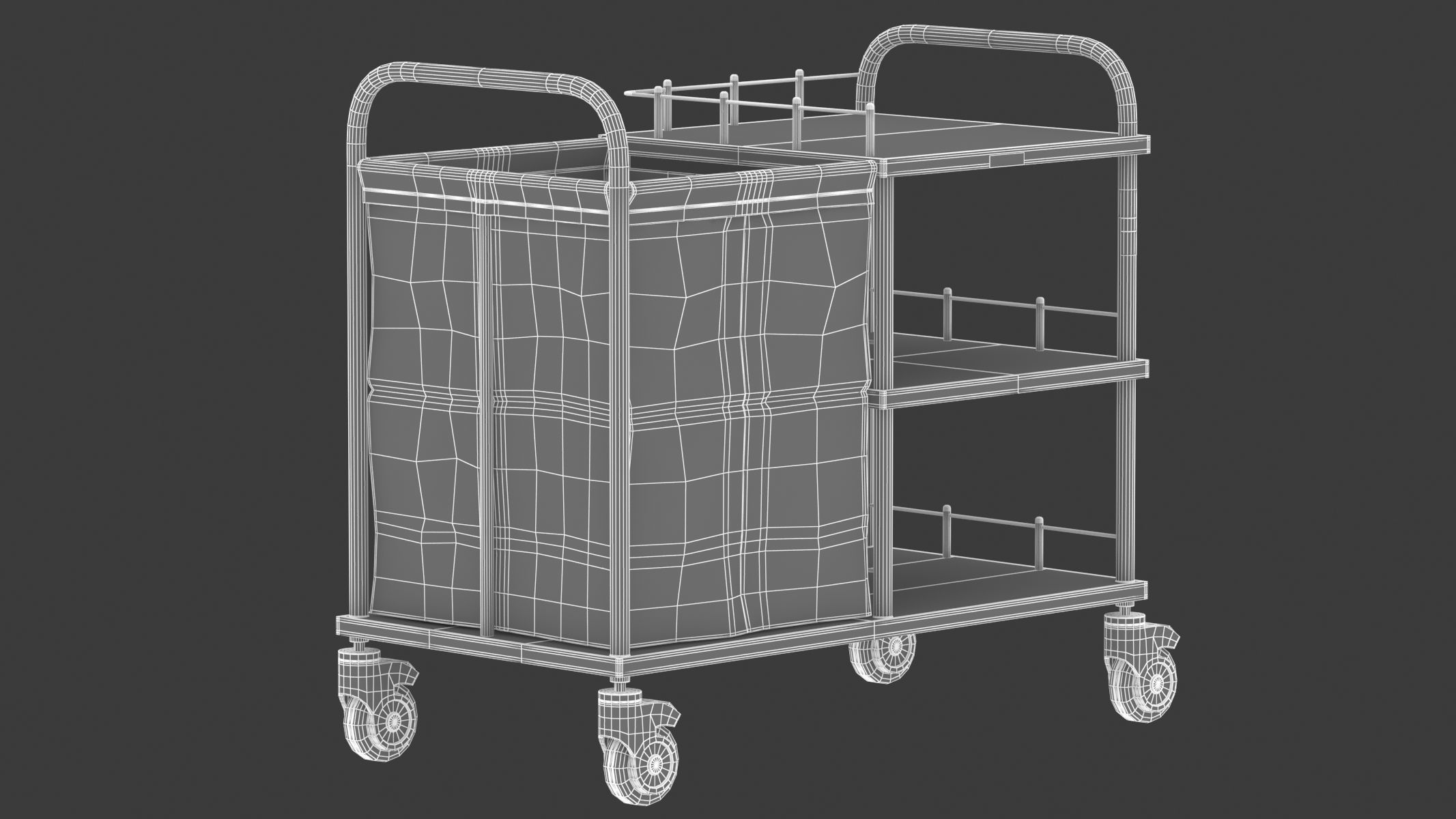 Medical Linen Trolley 3D model_11