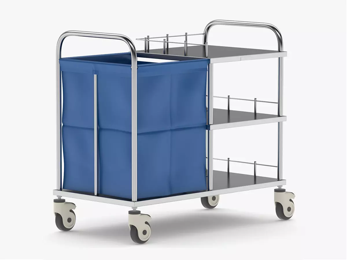 Medical Linen Trolley 3D model_0