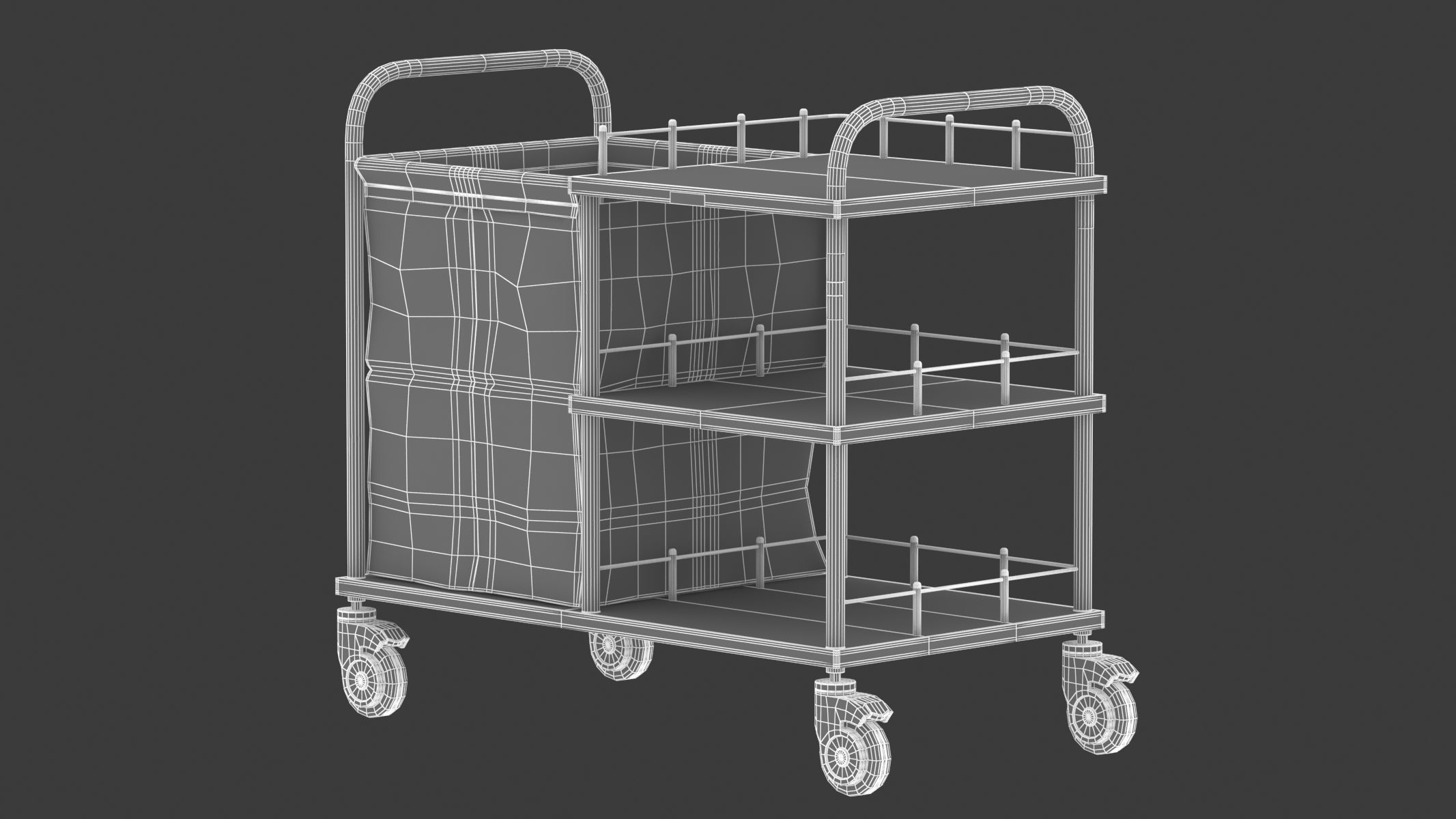 Medical Linen Trolley 3D model_18