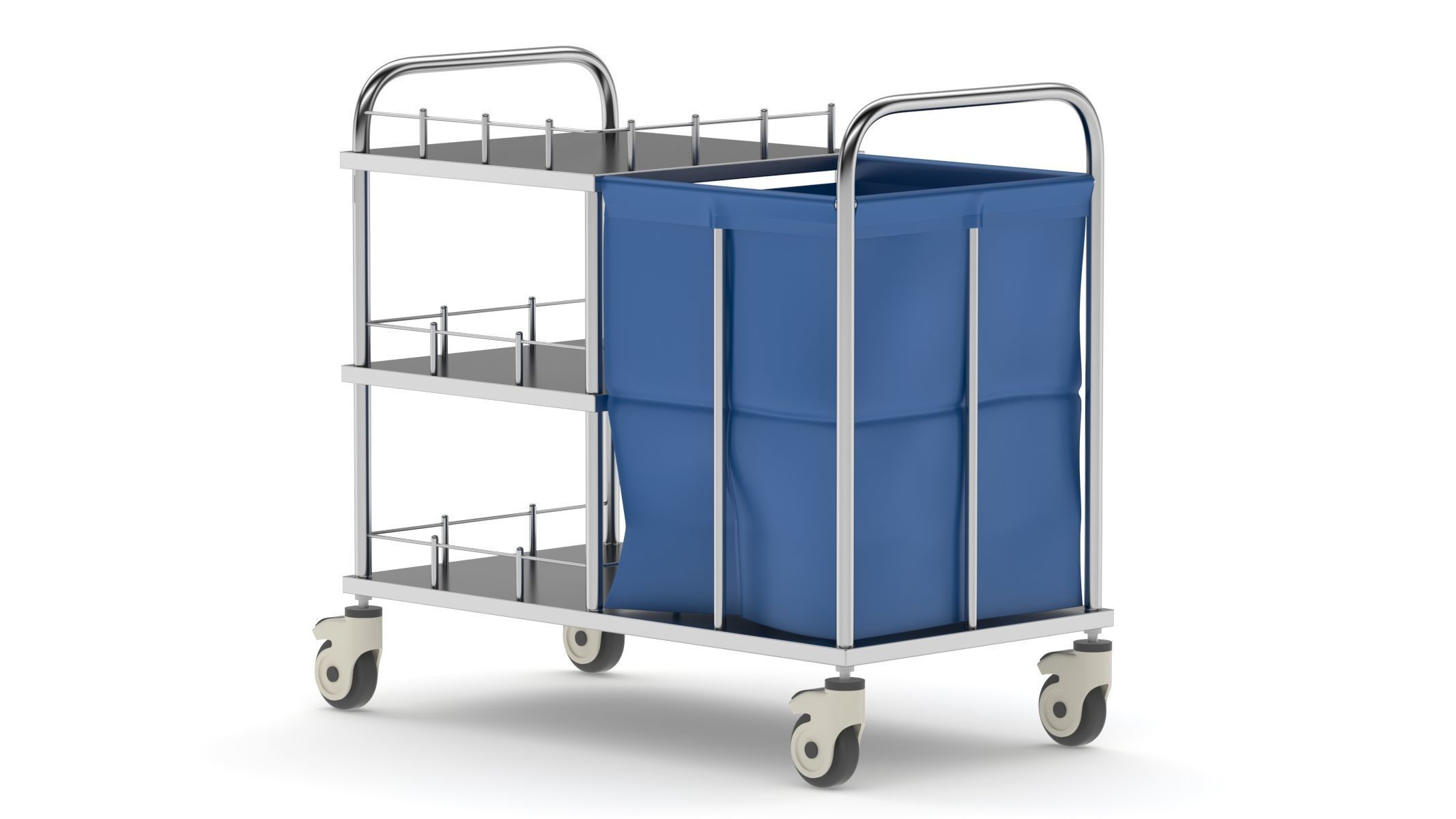 Medical Linen Trolley 3D model_5