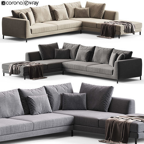 B B ITALIA Ray Corner Sectional Sofa 3D model