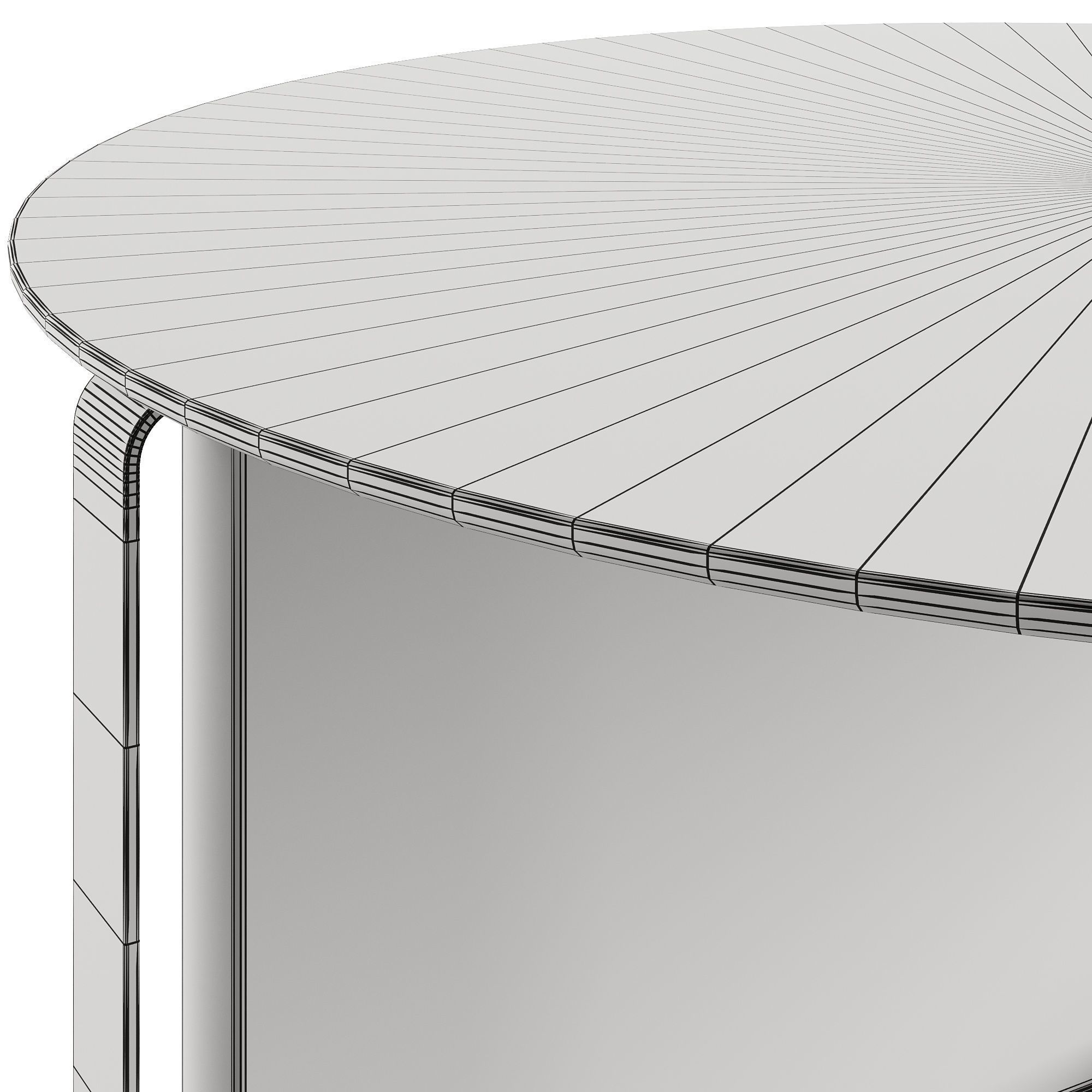 Coffee table with wood finish and marble top 3D model_6