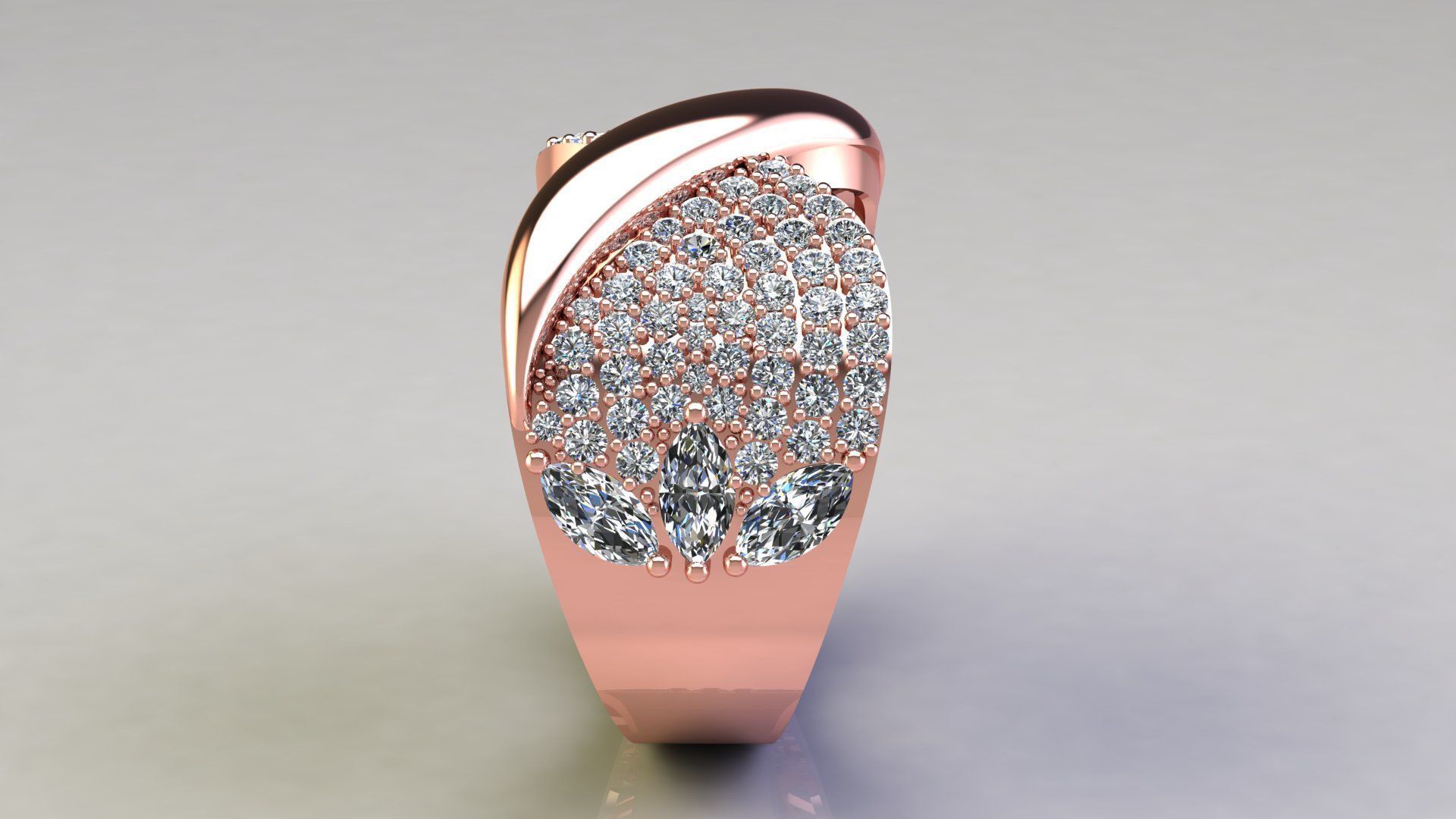 Butterfly ring 3D print model_2