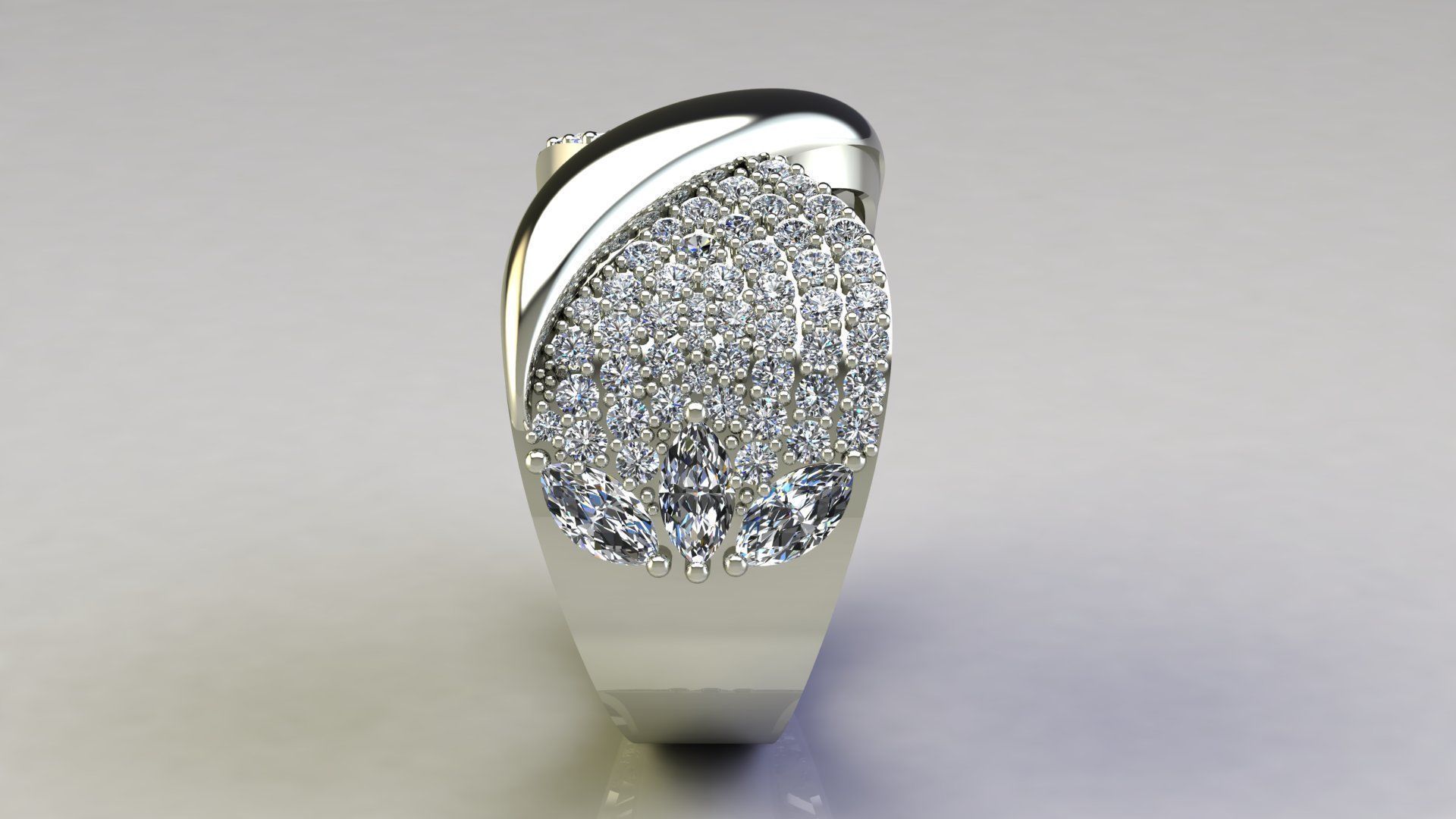 Butterfly ring 3D print model_3