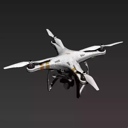 White Four-Rotor Drone