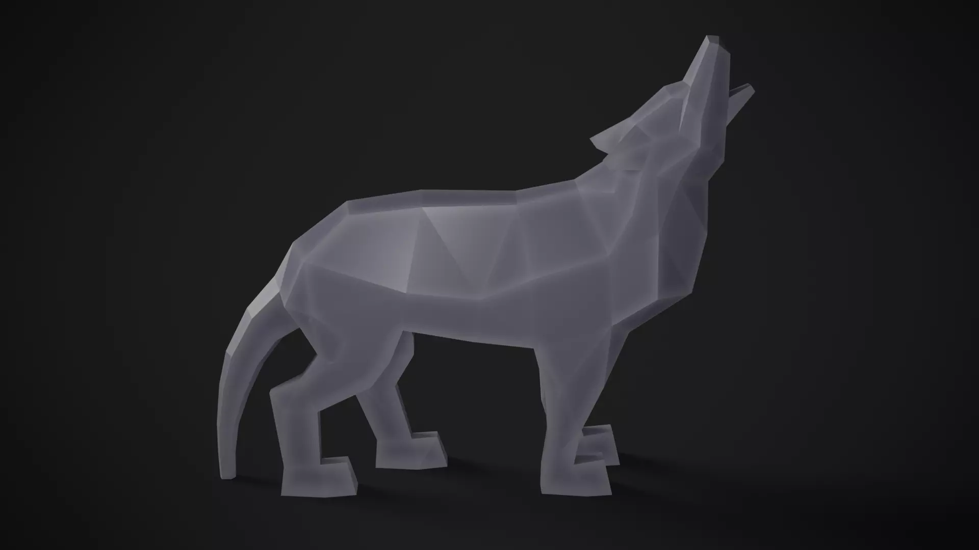 Low Poly Wolf 3D print model_0