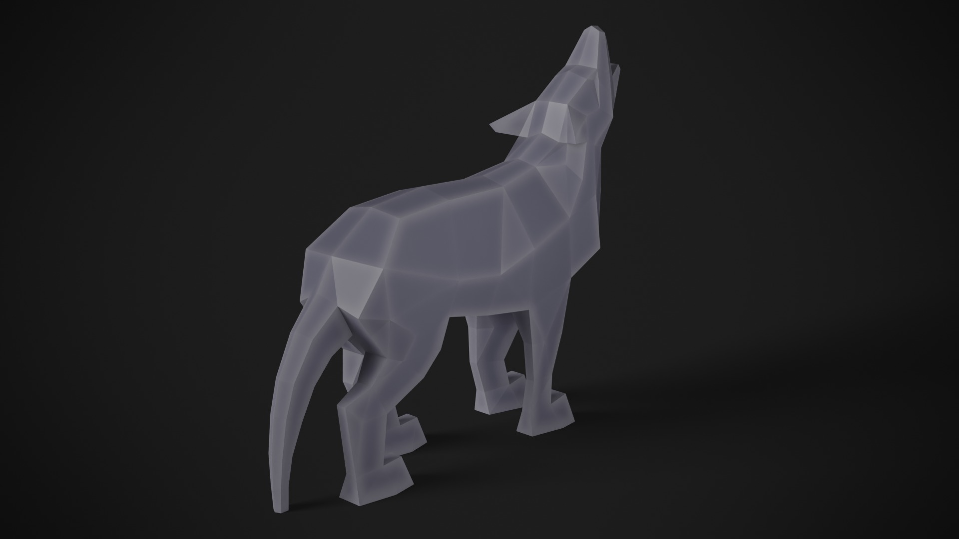 Low Poly Wolf 3D print model_1