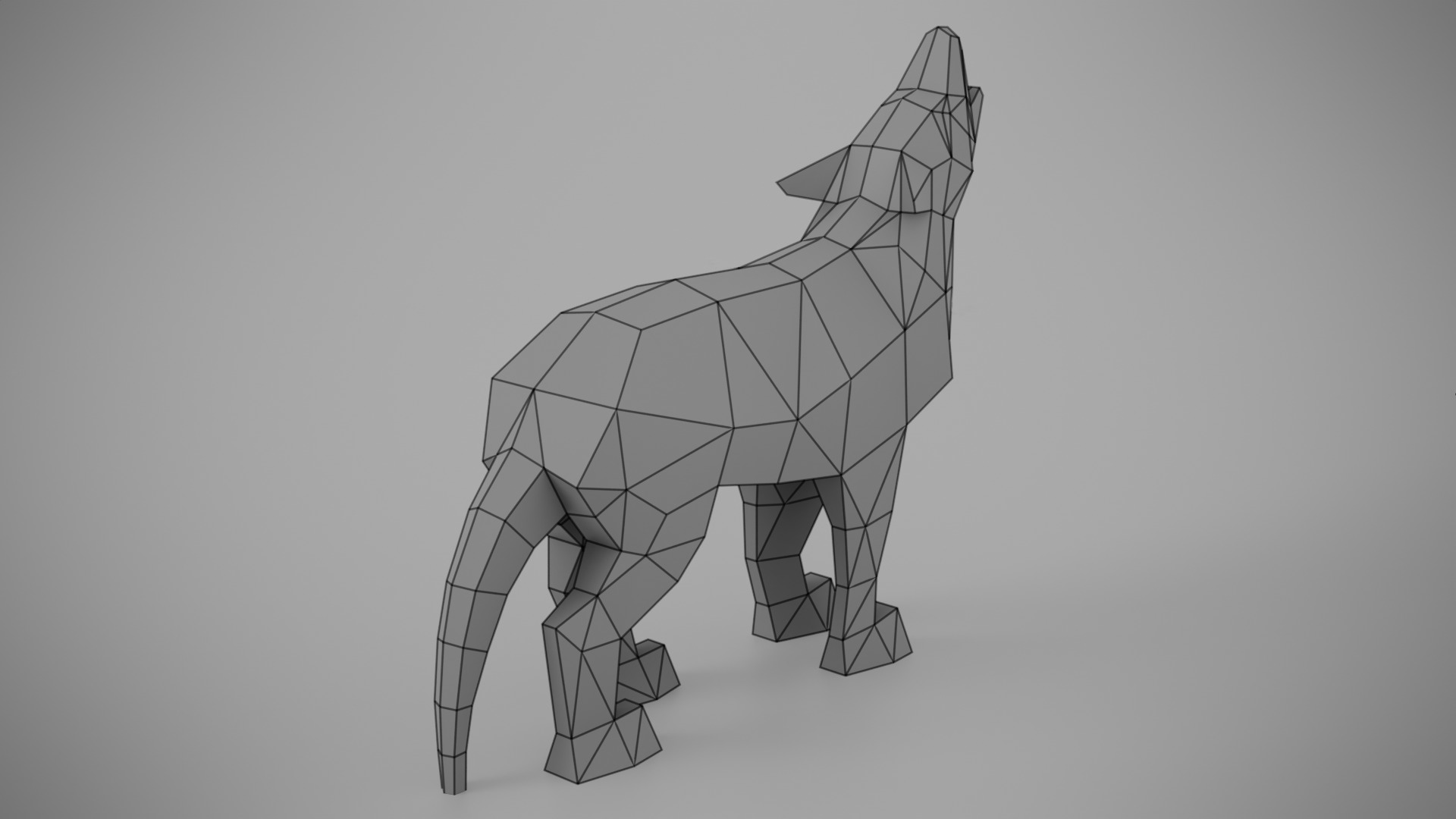 Low Poly Wolf 3D print model_8
