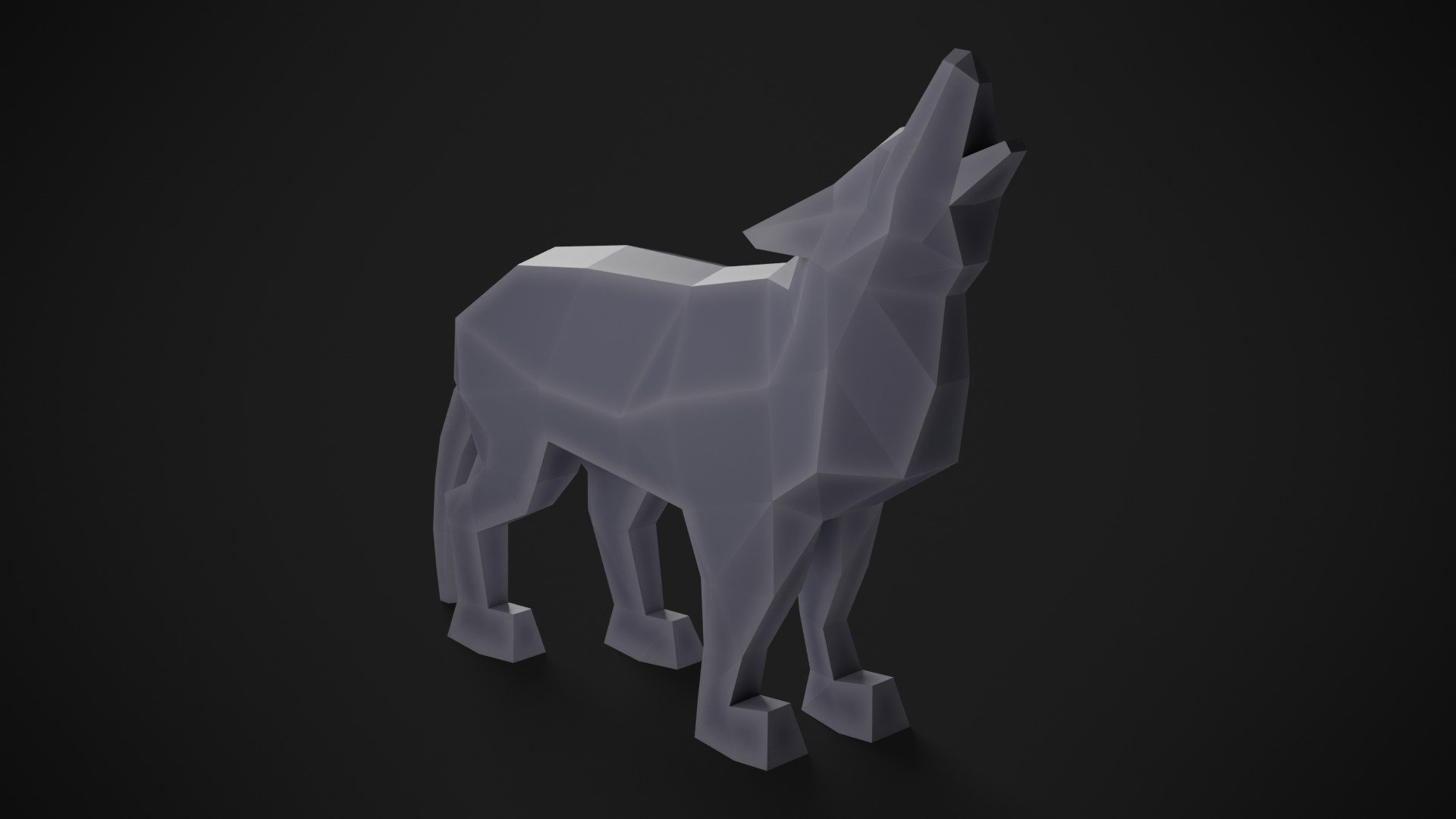 Low Poly Wolf 3D print model_2
