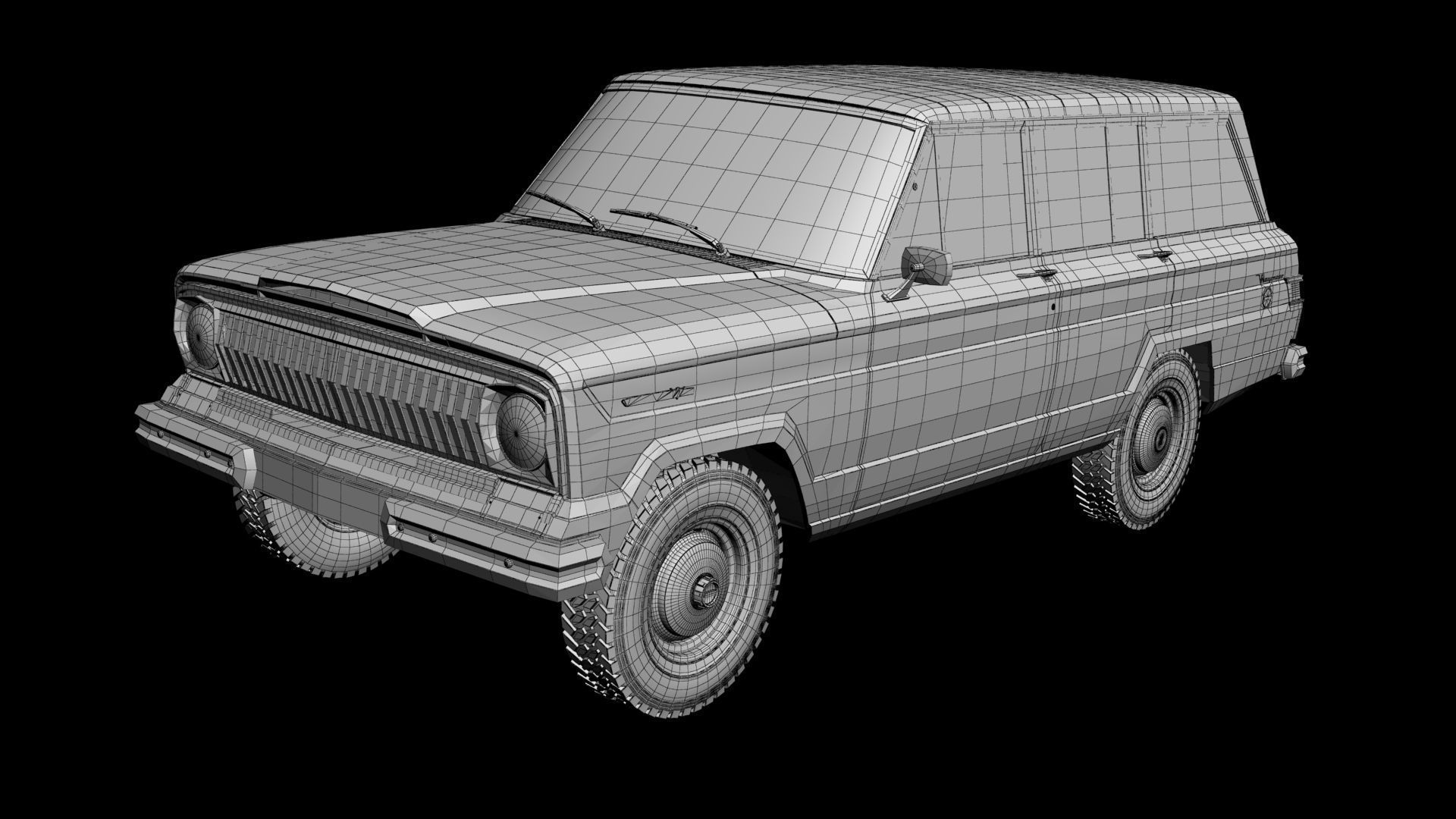 Jeep Wagoneer 1966 3D model_14