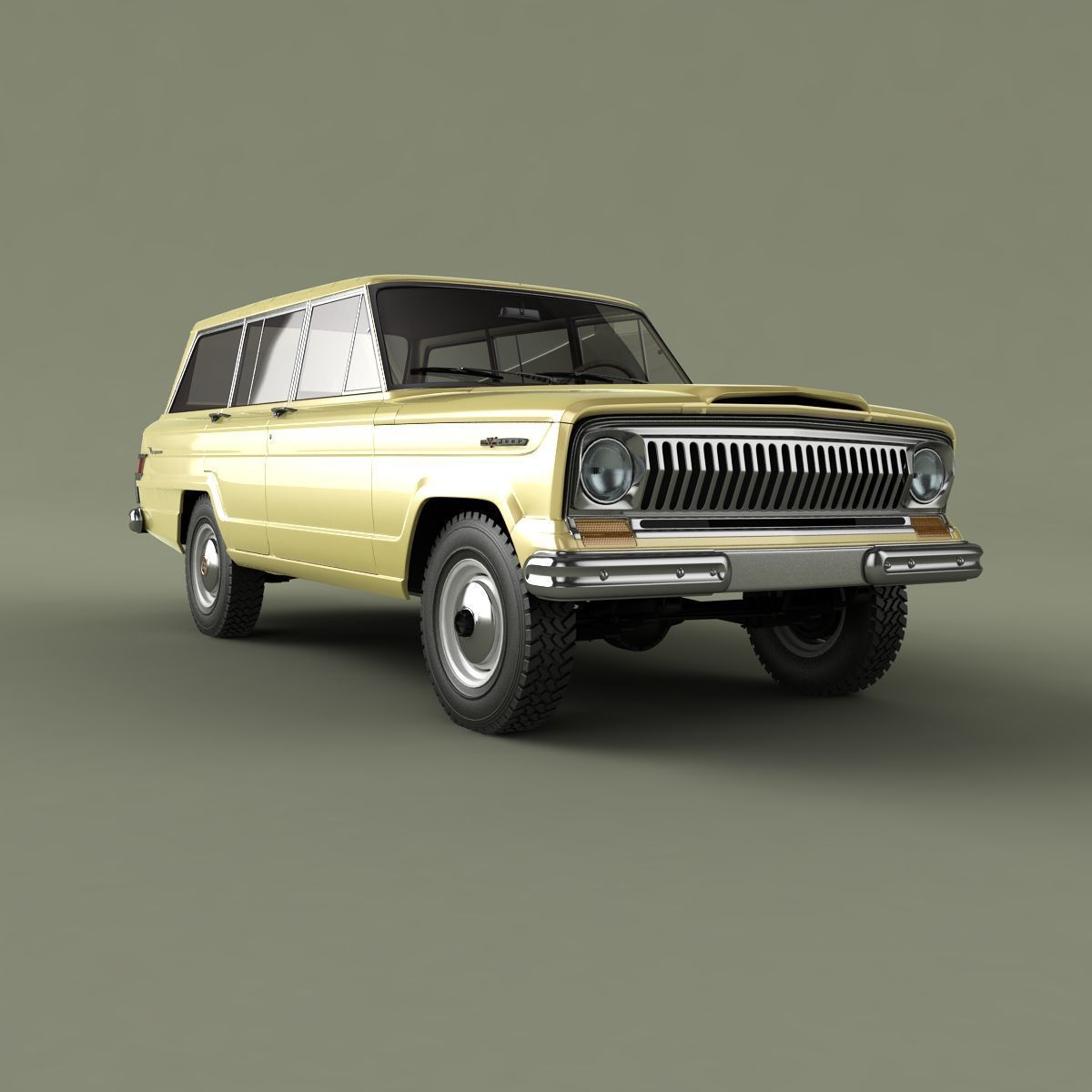 Jeep Wagoneer 1966 3D model_9