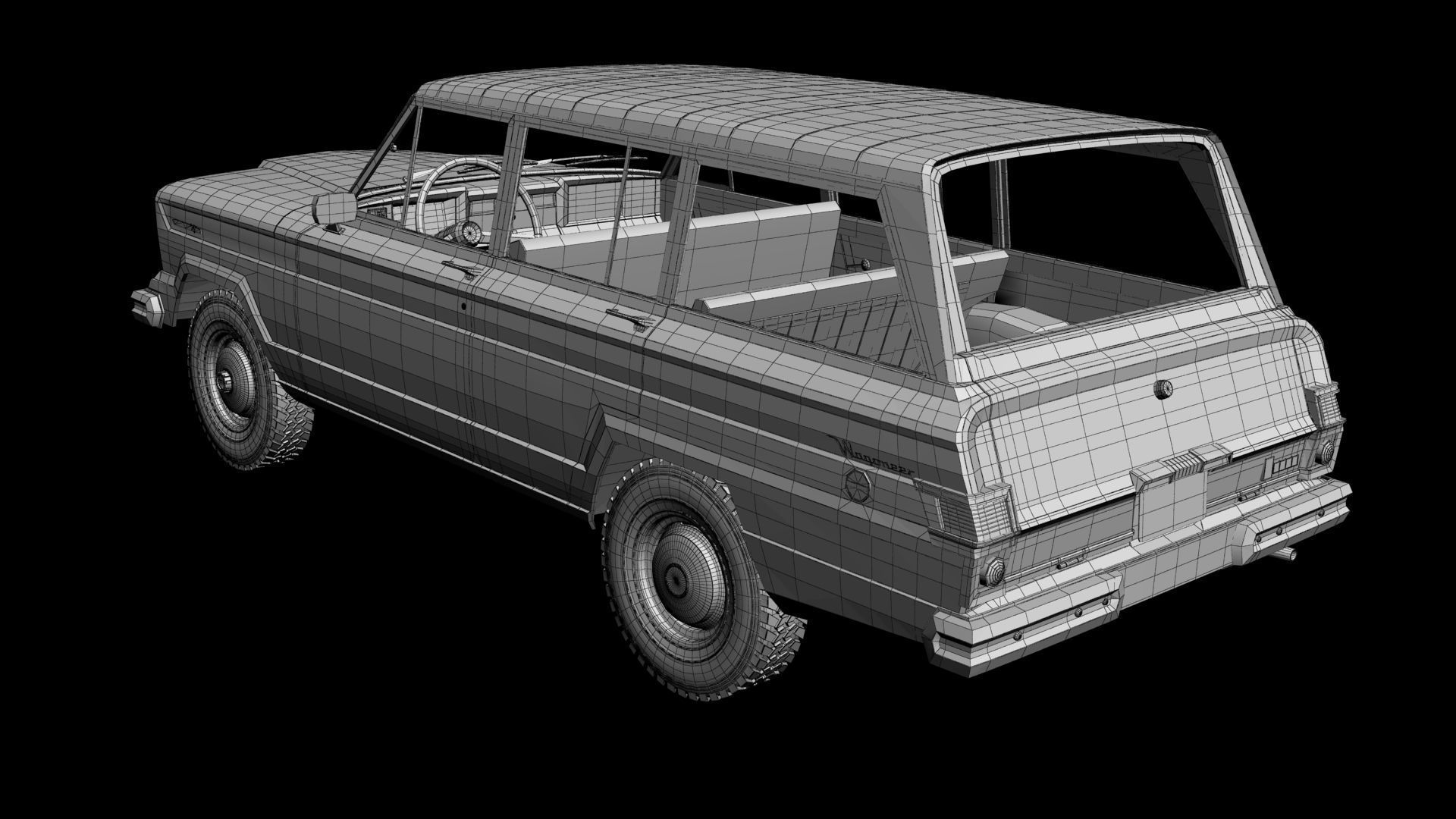 Jeep Wagoneer 1966 3D model_16