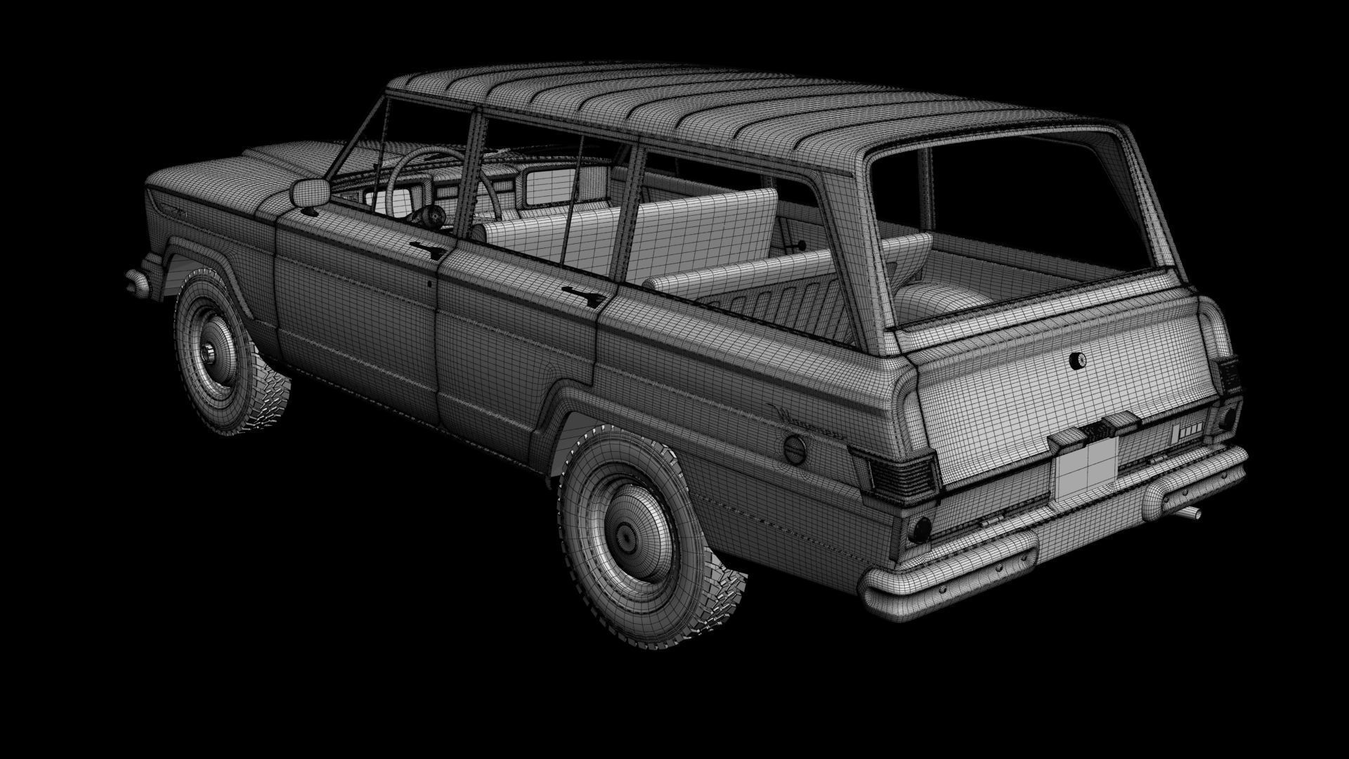Jeep Wagoneer 1966 3D model_17