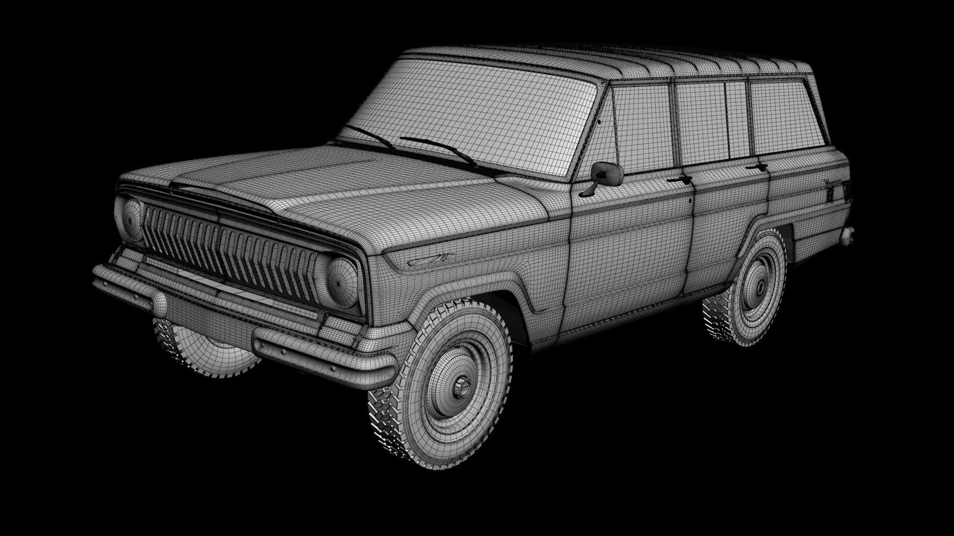 Jeep Wagoneer 1966 3D model_15