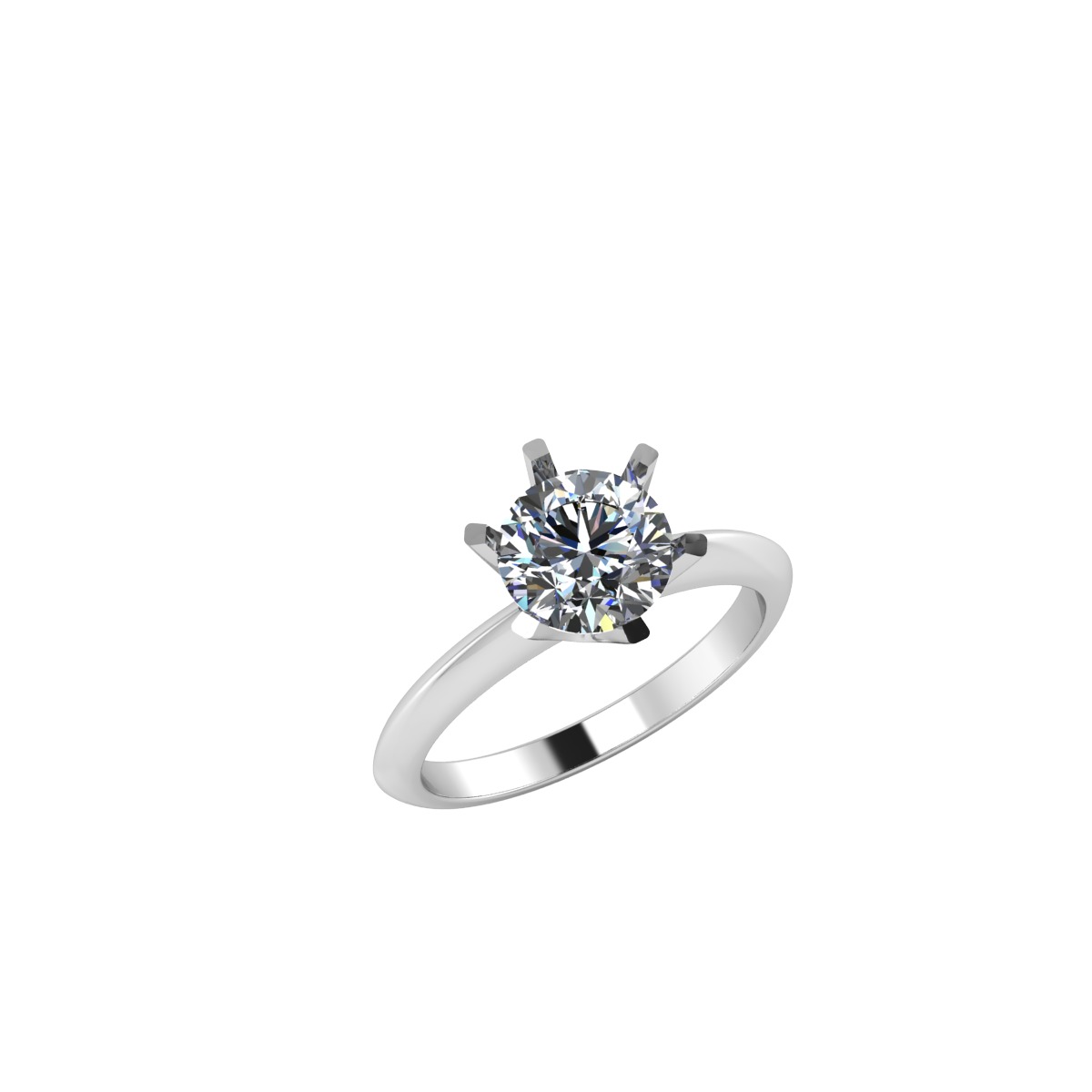 Round shape engagement ring 3D print model_6