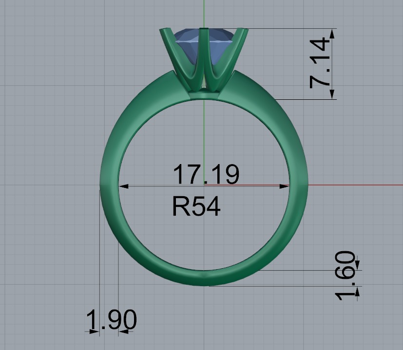 Round shape engagement ring 3D print model_9
