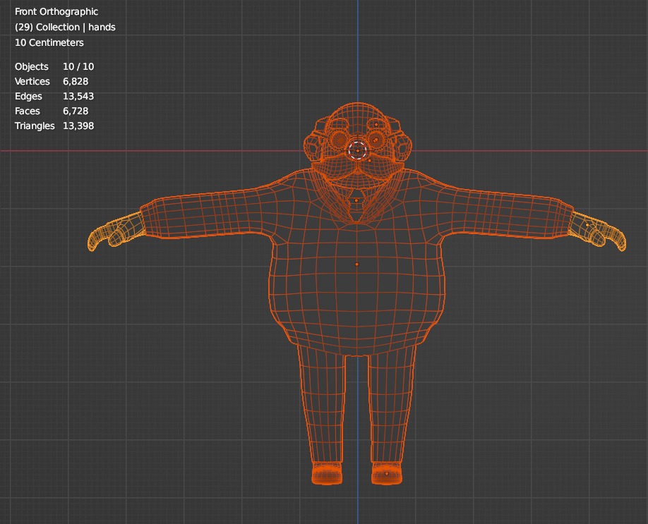 Old man Low-poly 3D model_4