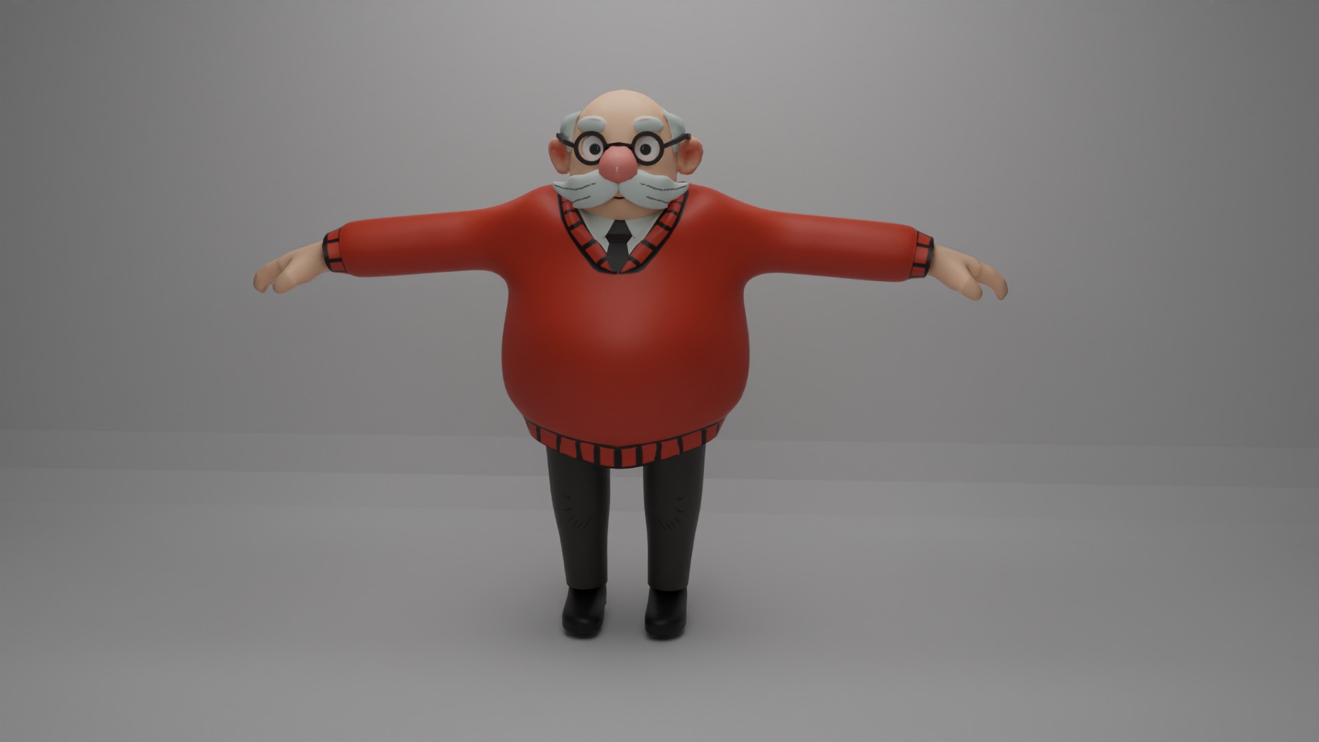 Old man Low-poly 3D model_1