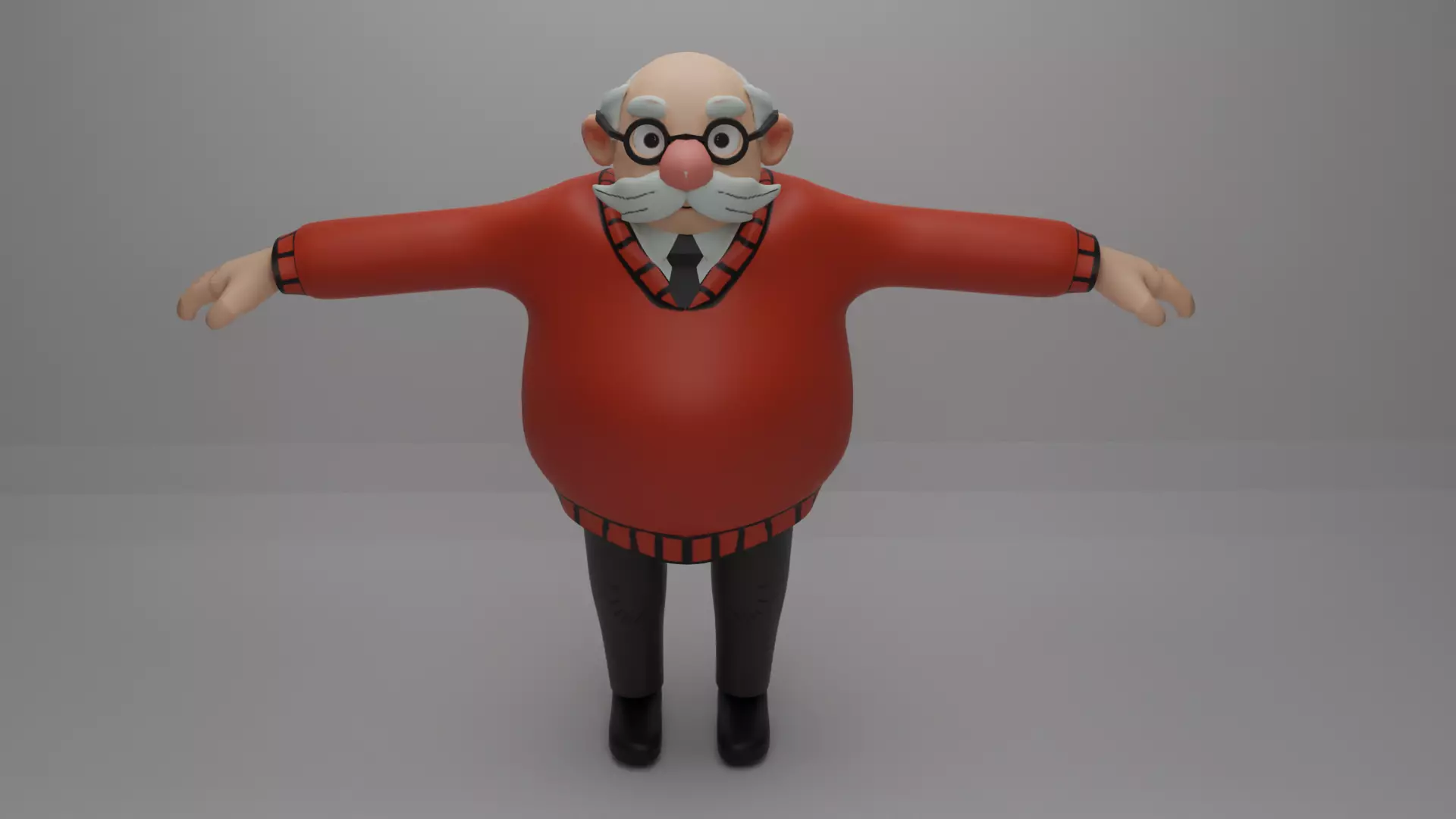 Old man Low-poly 3D model_0