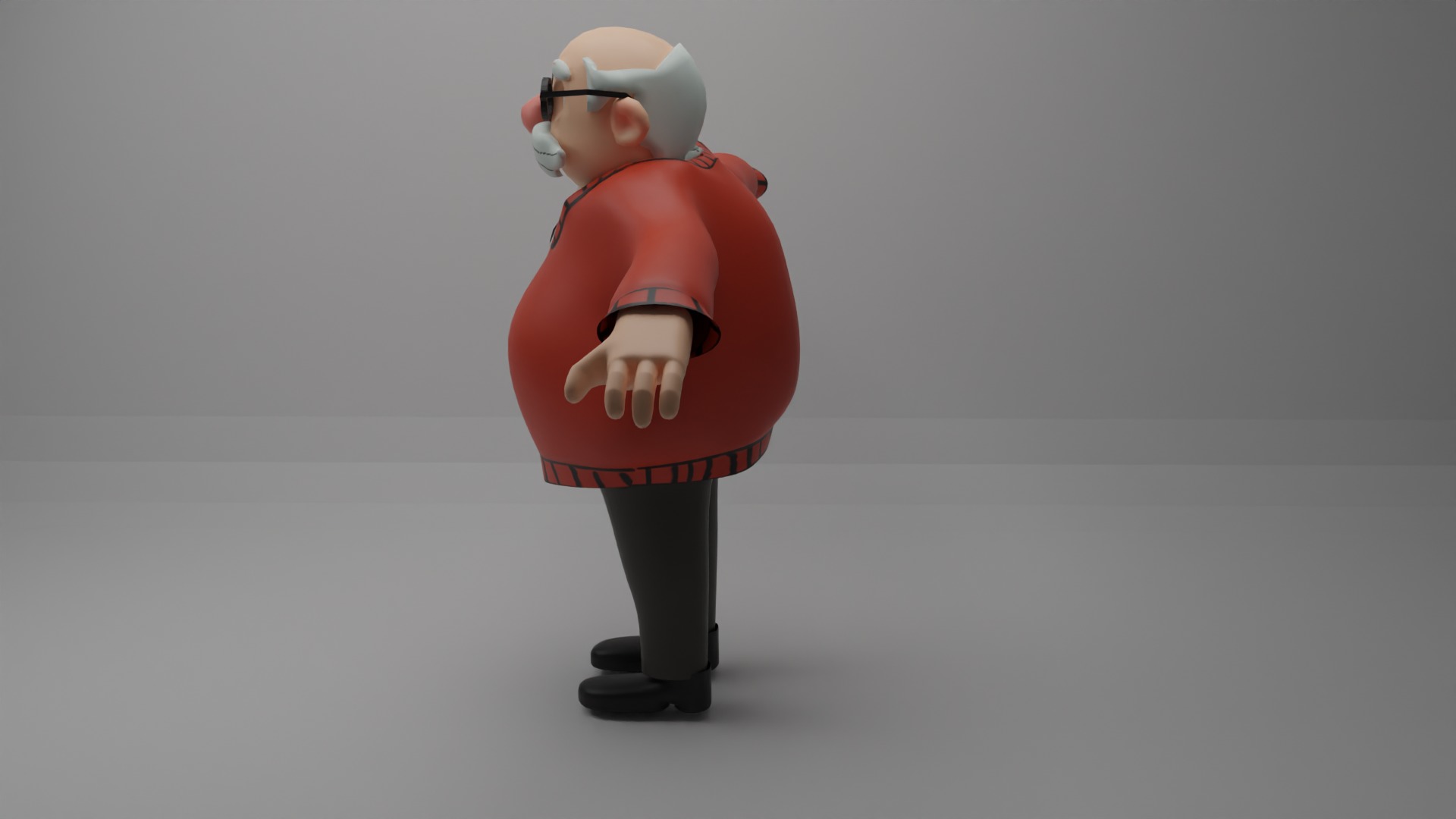 Old man Low-poly 3D model_2