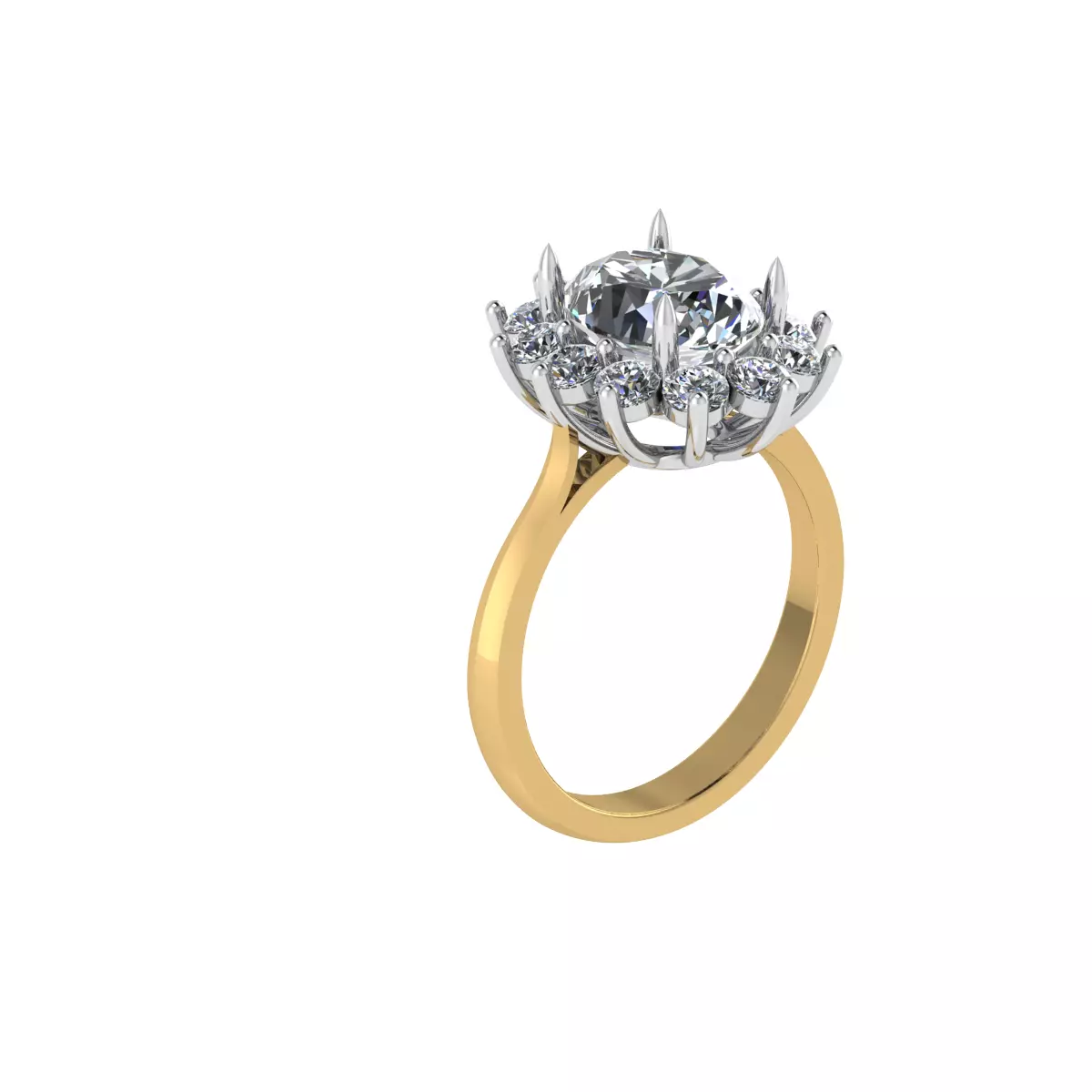 two tone Engagement ring 3D print model