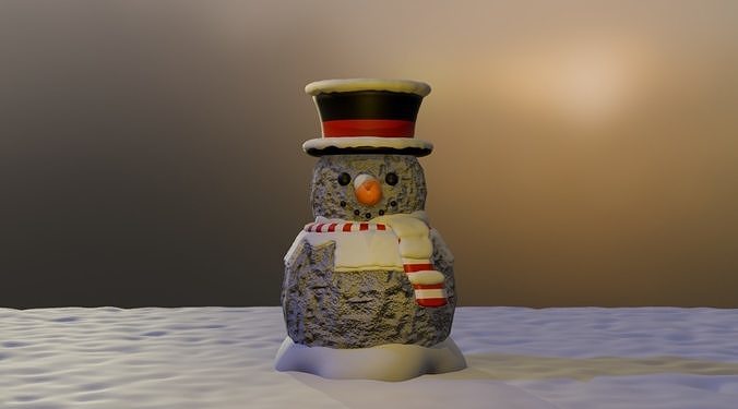 Snow man model Free 3D model