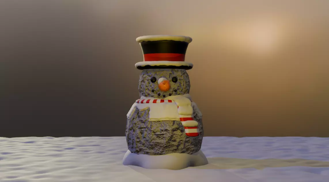 Snow man model Free 3D model