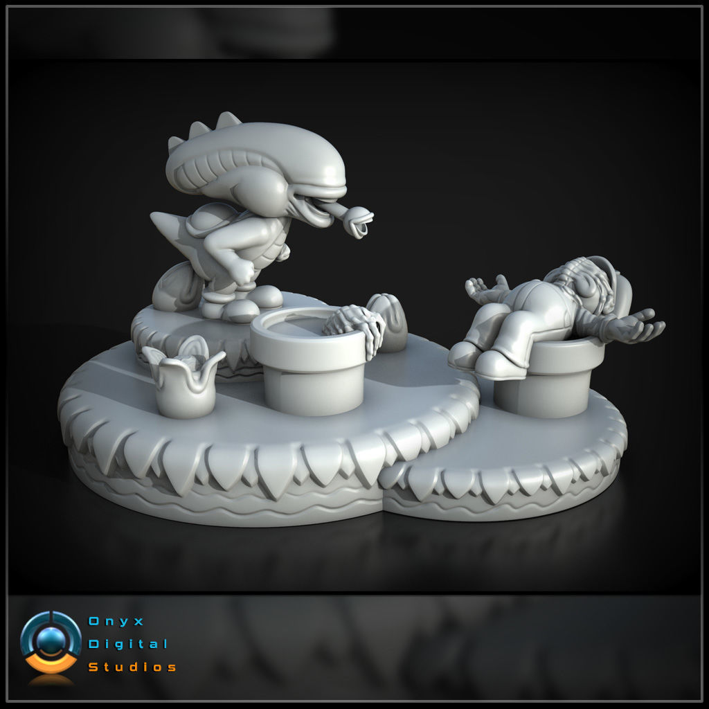 3D printable yoshi alien mashup - Mario alien mashup 3D print 3D print model_3