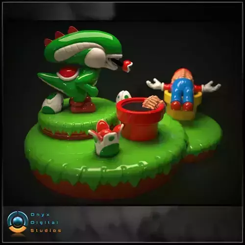 3D printable yoshi alien mashup - Mario alien mashup 3D print 3D print model