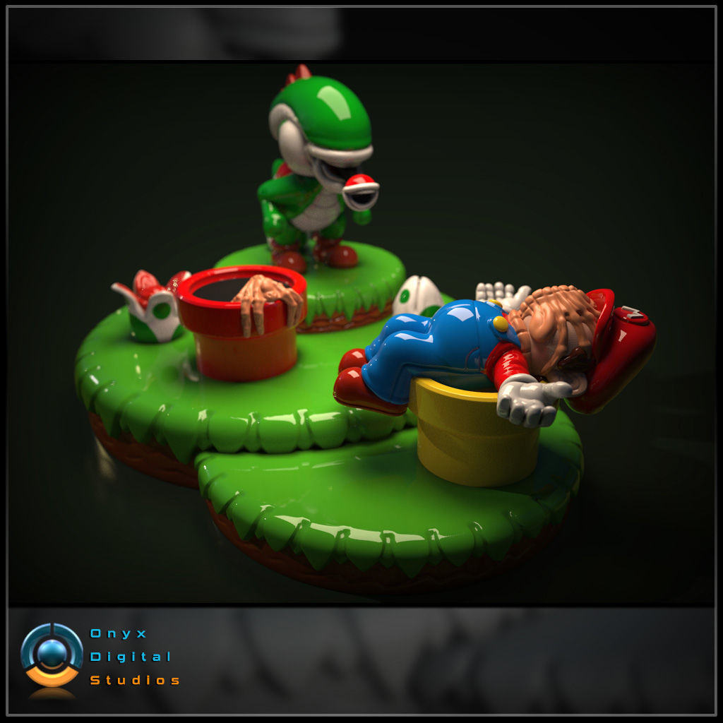 3D printable yoshi alien mashup - Mario alien mashup 3D print 3D print model_2