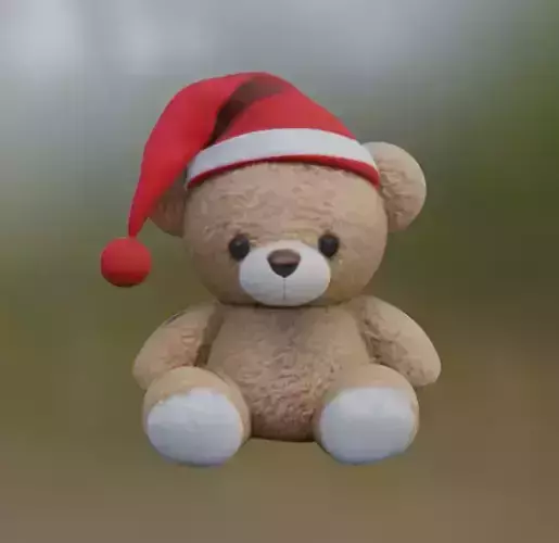 Tedy Bear weared santa hat