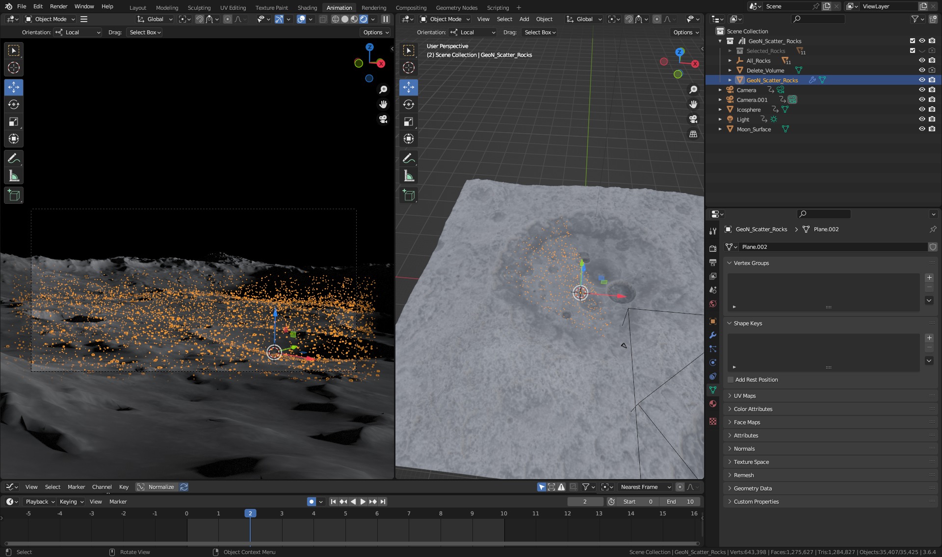 Blender Moon Terrain 4K maps and rocks 3D model_5